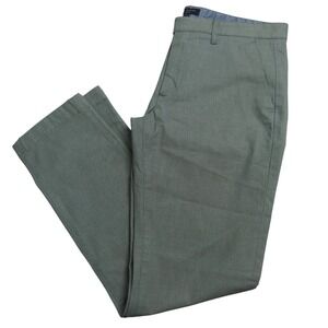 Ted Baker London Men's Chinos Pants Green Slim Fit 34R Flat Front